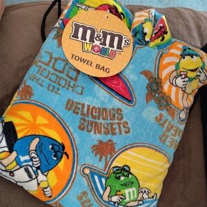 Vintage M&M'S World Towel Bag with Blue and Yellow